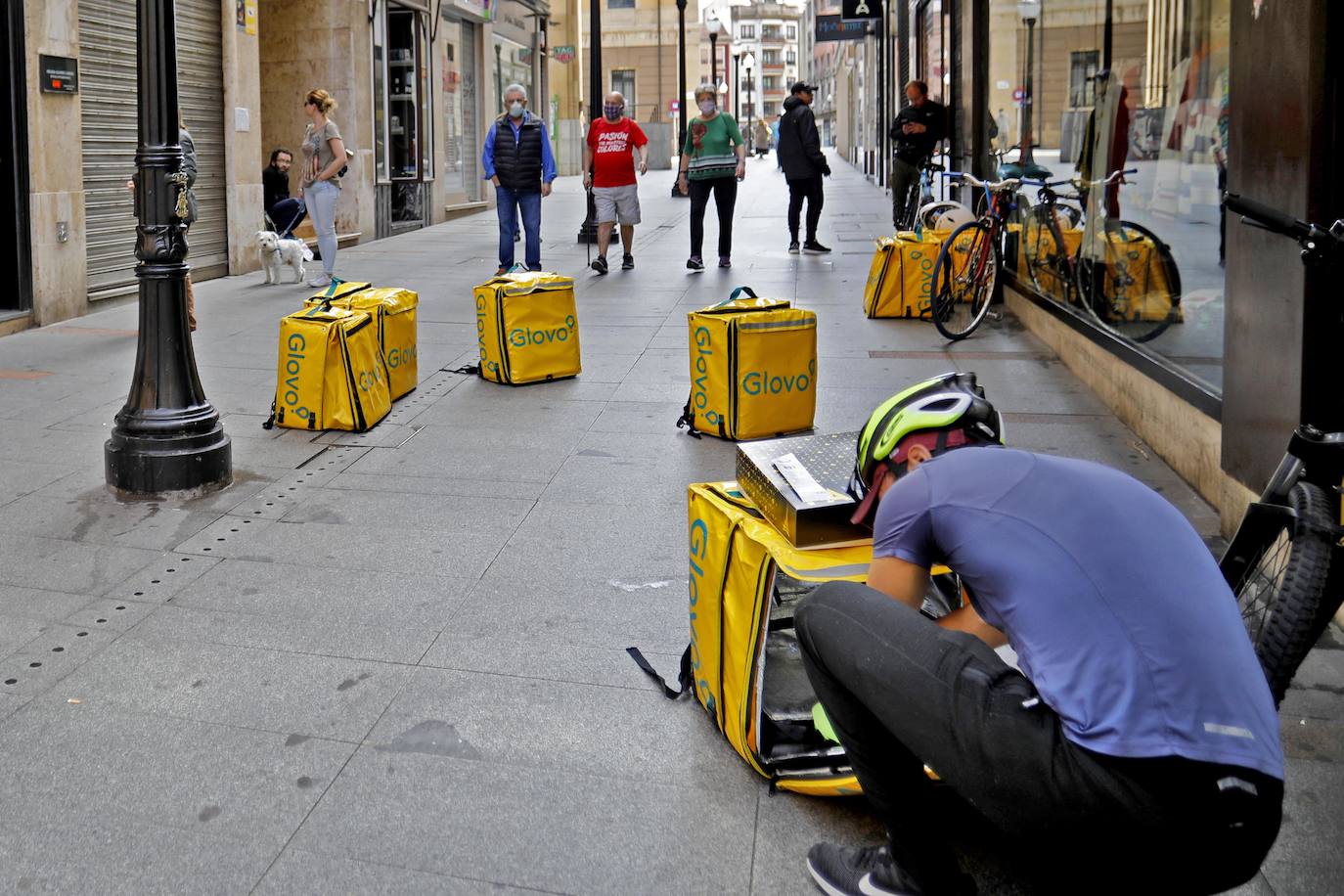 'Riders' de Glovo en Gijón.