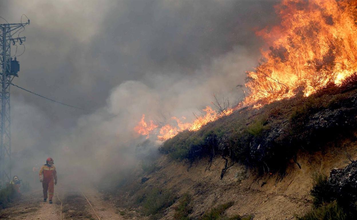 Un incencio en Asturias, en una imagen de archivo