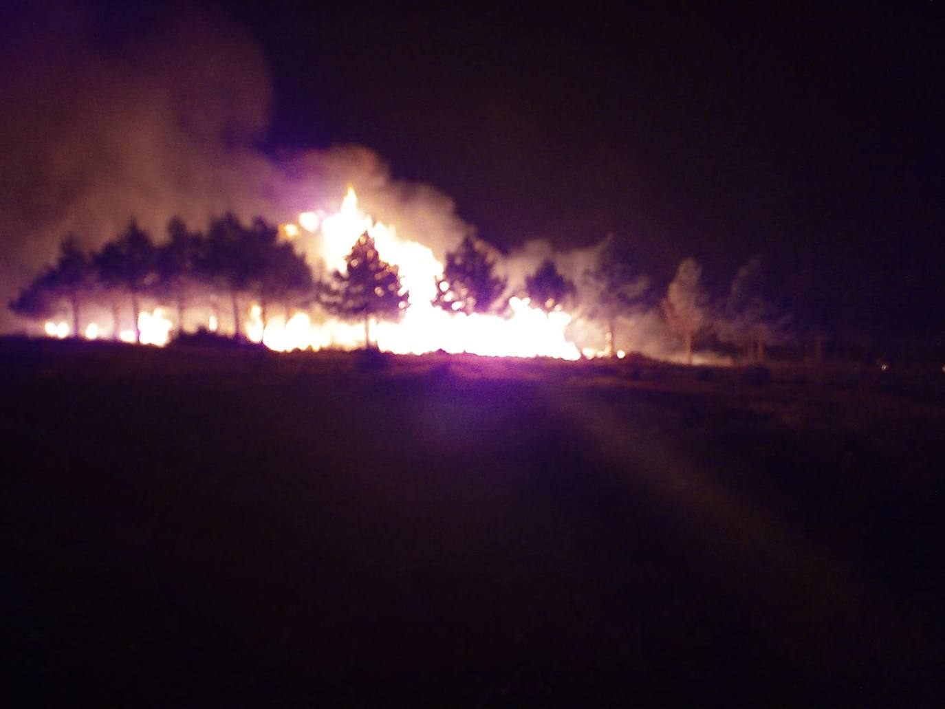 Activa el protocolo ante el fuego de Andeo, en el que intervienen personal de Guardería, bomberos y la BRIF de Tineo.