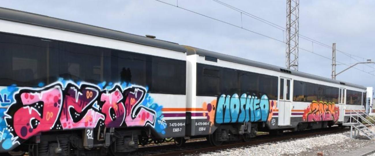 Así quedaron los vagones de tren pintados.