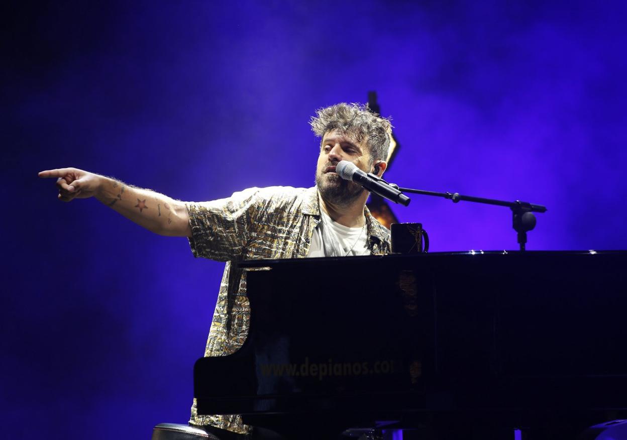 Pablo López, durante un concierto en Gijón. 