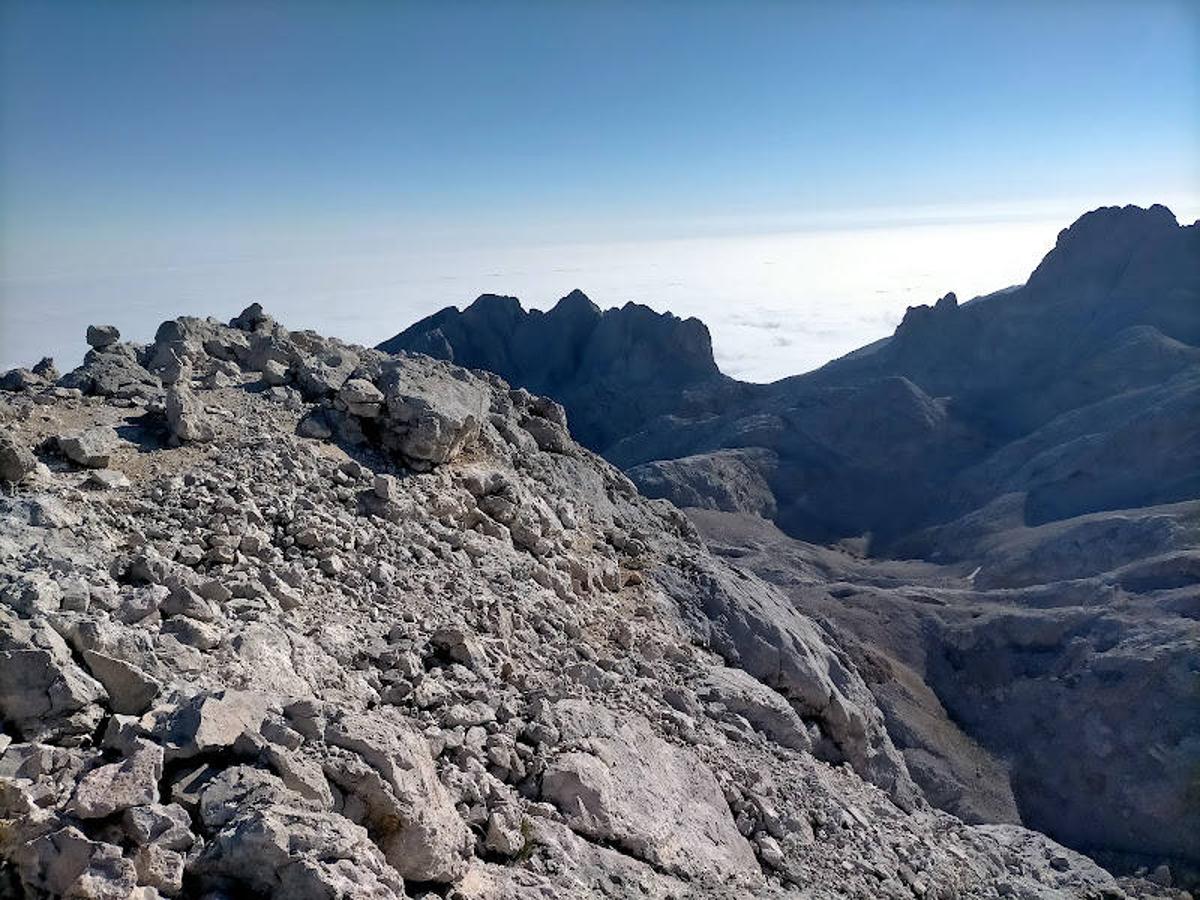 Cumbre del Pico Cabrones con el Pico de Albo y el Neverón de Albo al fondo.