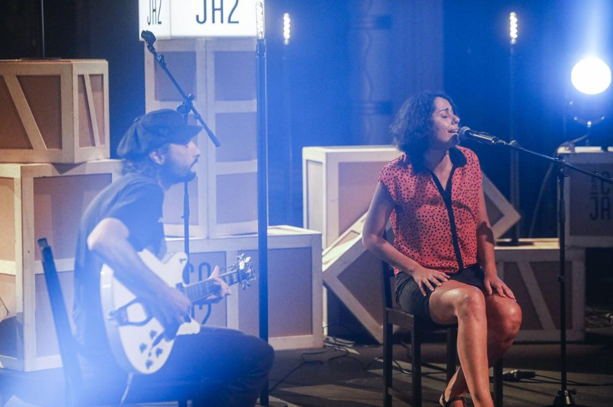 Antón Menchaca, durante su actuación en el Jovellanos. 