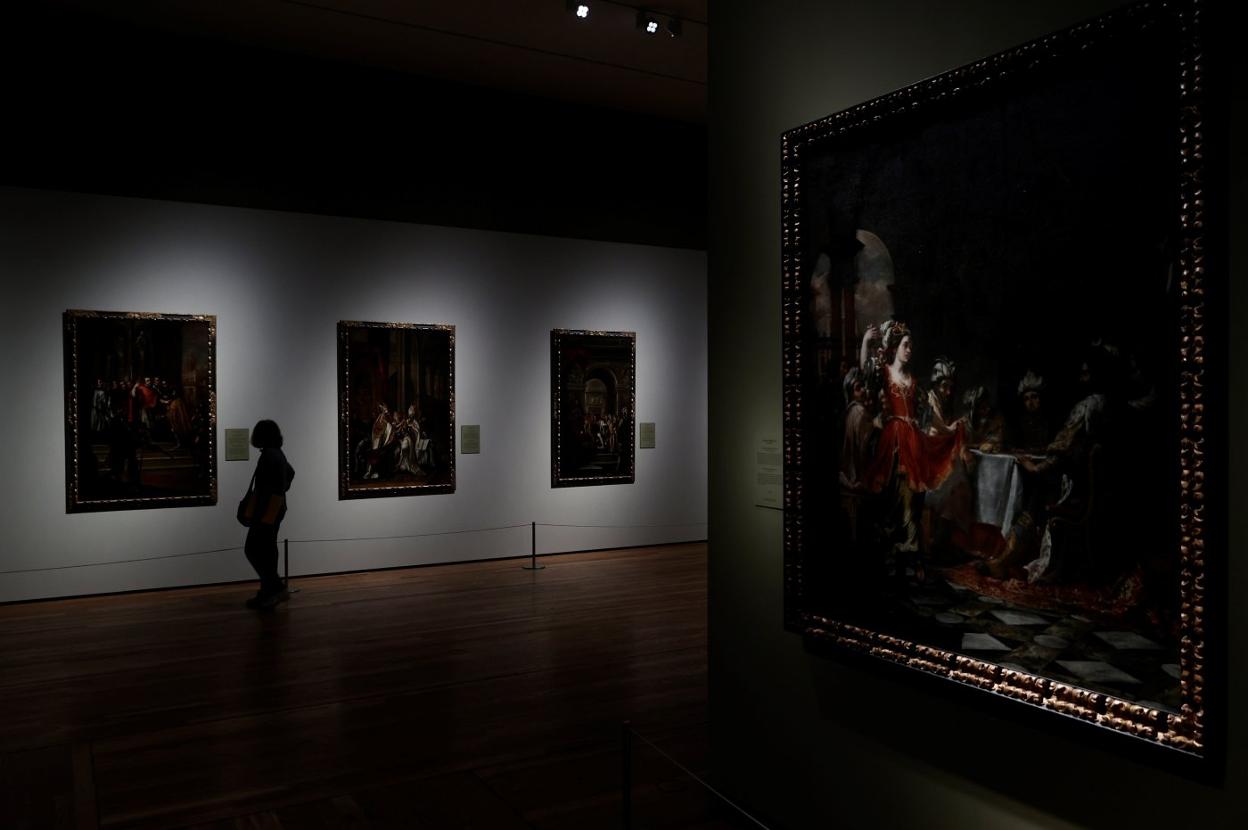 La muestra que se inaugura hoy en el Museo del Prado, con una de las obras donadas por Plácido Arango al Bellas Artes, 'La danza de Salomé ante Herodes', de Juan de Valdés Leal, en primer término. 