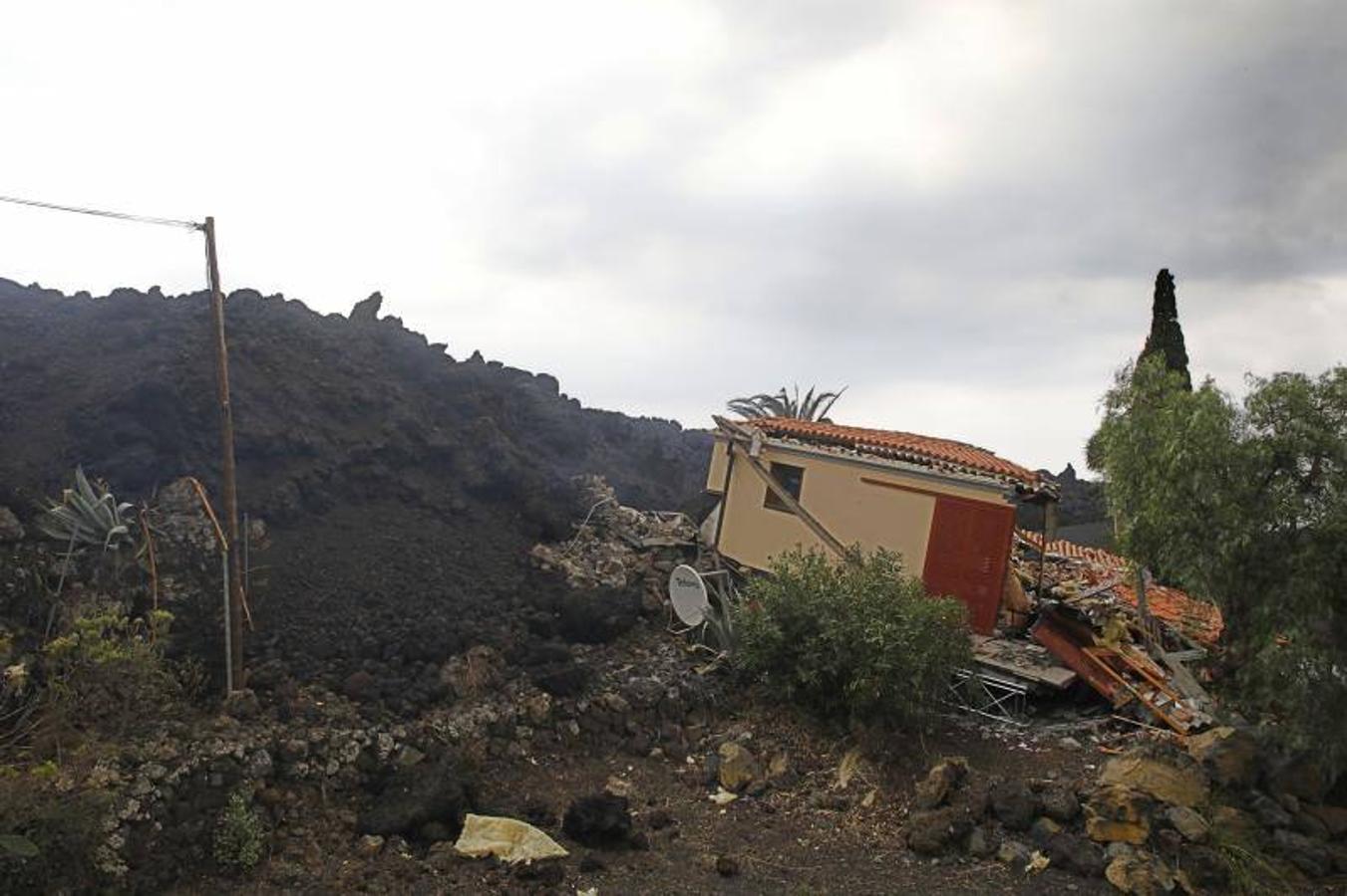 La lengua de lava del volcán de Cumbre Vieja, que entró en erupción el pasado domingo en La Palma, ha arrasado más de 166 hectáreas y centenares edificaciones. Aún sigue en fase explosiva y sus cenizas ya han llegado a la isla de La Gomera. La columna de gases de la erupción ya alcanza una altura de seis kilómetros sobre el nivel del mar. 