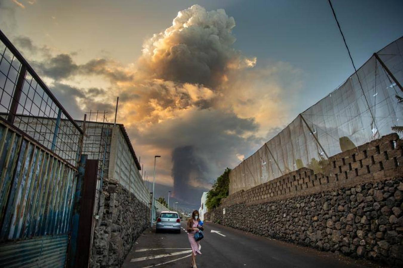 La lengua de lava del volcán de Cumbre Vieja, que entró en erupción el pasado domingo en La Palma, ha arrasado más de 166 hectáreas y centenares edificaciones. Aún sigue en fase explosiva y sus cenizas ya han llegado a la isla de La Gomera. La columna de gases de la erupción ya alcanza una altura de seis kilómetros sobre el nivel del mar. 