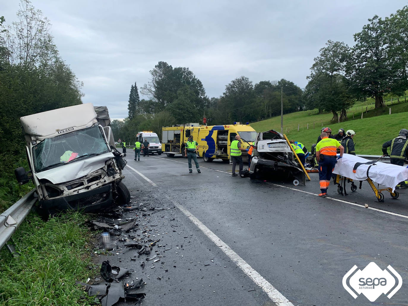 Estado en el que quedó el camión.