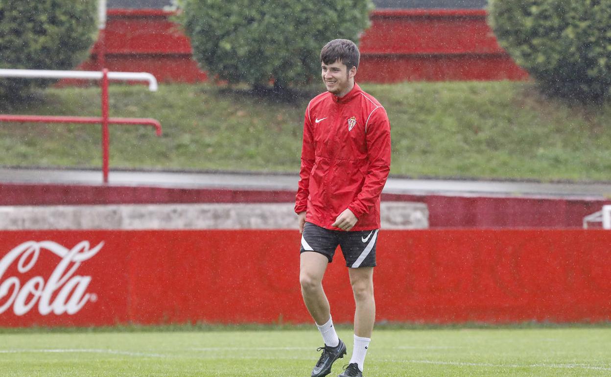 Guille Rosas en un entrenamiento en Mareo 