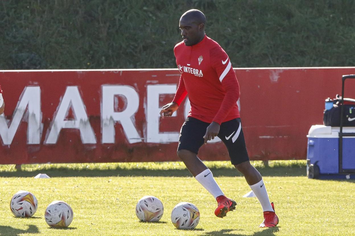 Babin, durante el entrenamiento en Mareo. 