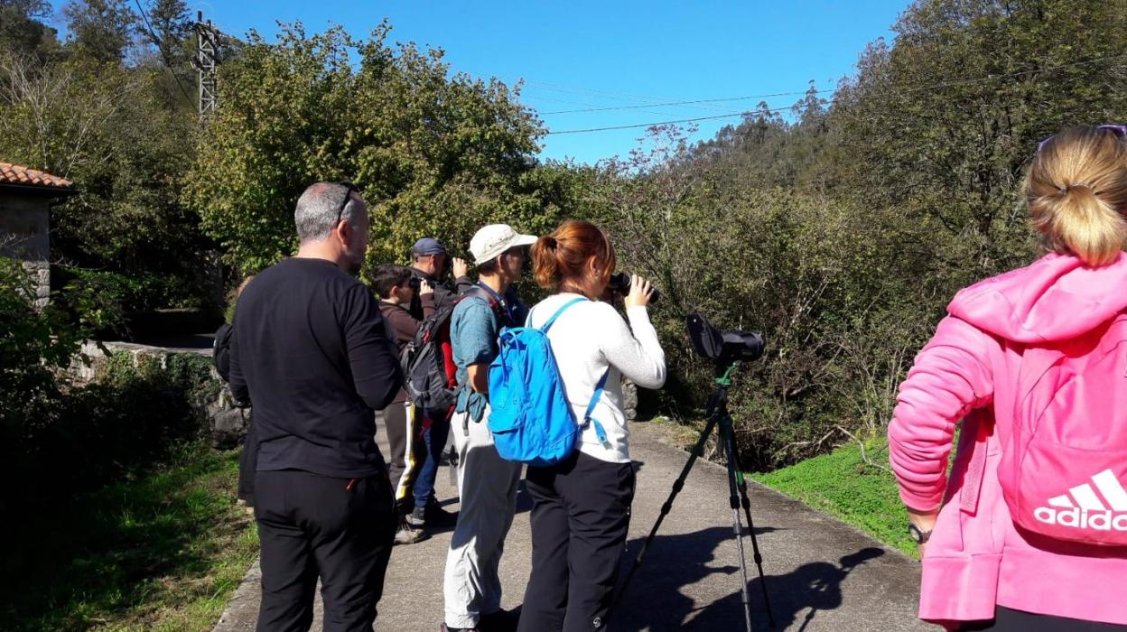 Una de las actividades al aire libre, enel mirador de Viñón. 