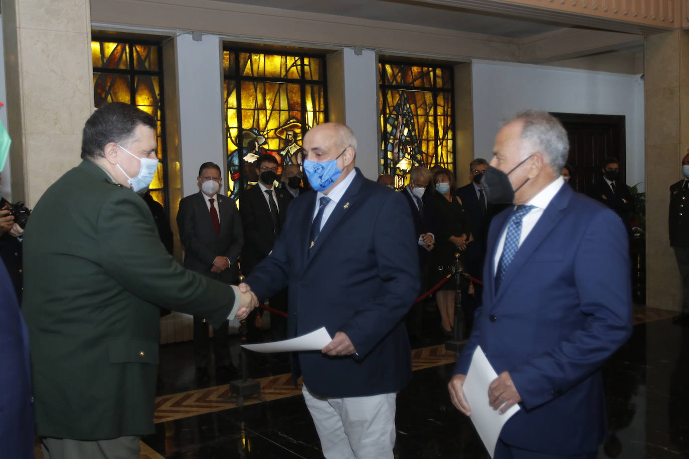 El presidente del Principado de Asturias, Adrián Barbón, asiste al acto conmemorativo del XXVII aniversario de la Delegación de Defensa en Asturias y participa en la entrega de condecoraciones y diplomas.