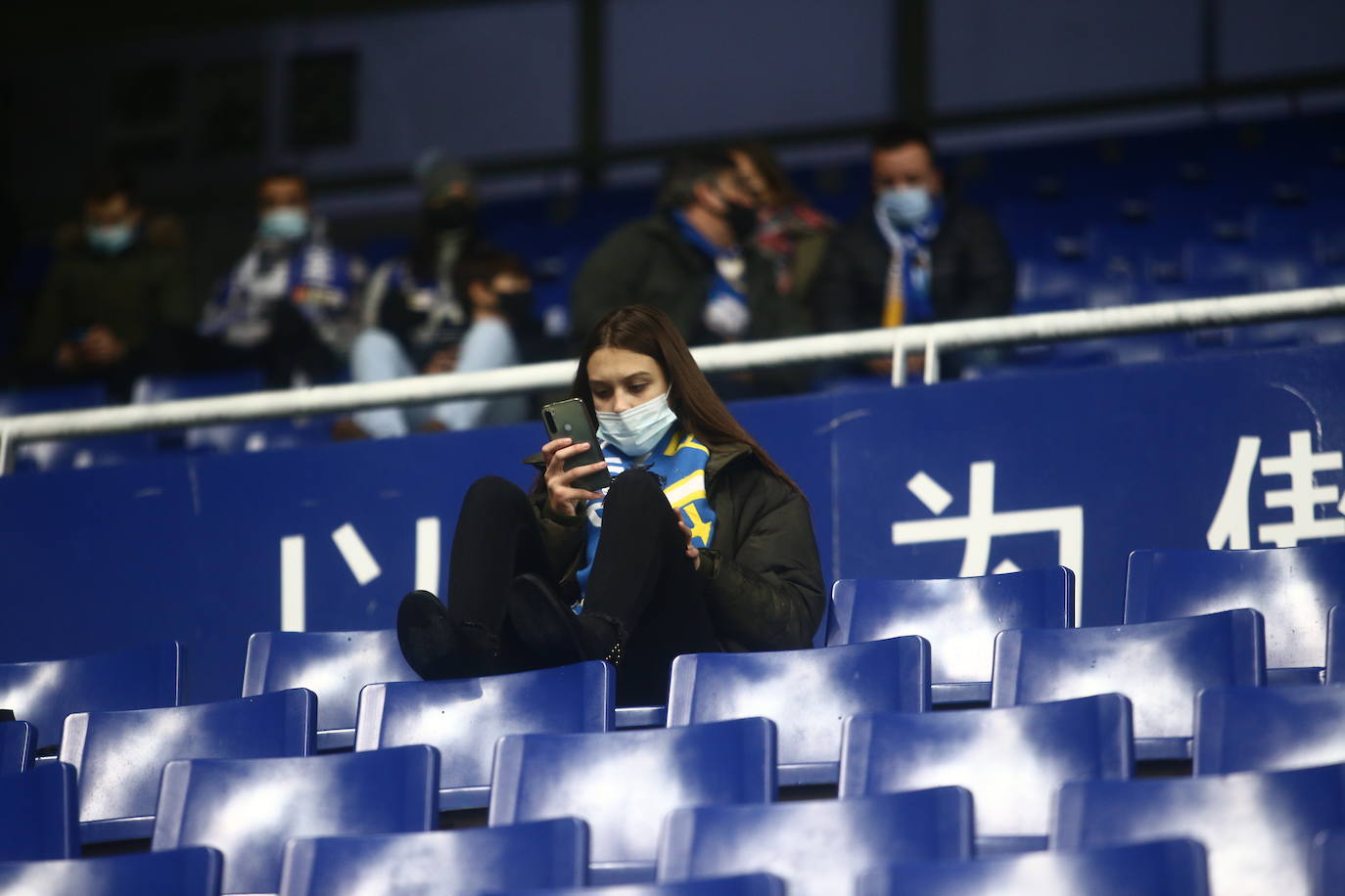 Buscate en la grada del Tartiere en el partido Real Oviedo Alcorcón