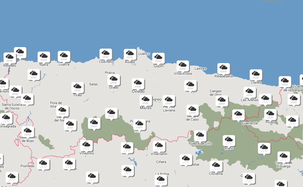 Nieve hasta los 800 metros en Asturias