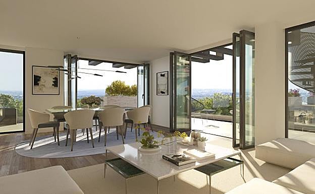 Imagen del comedor de uno de los áticos de la urbanización de Tamara Falcó.