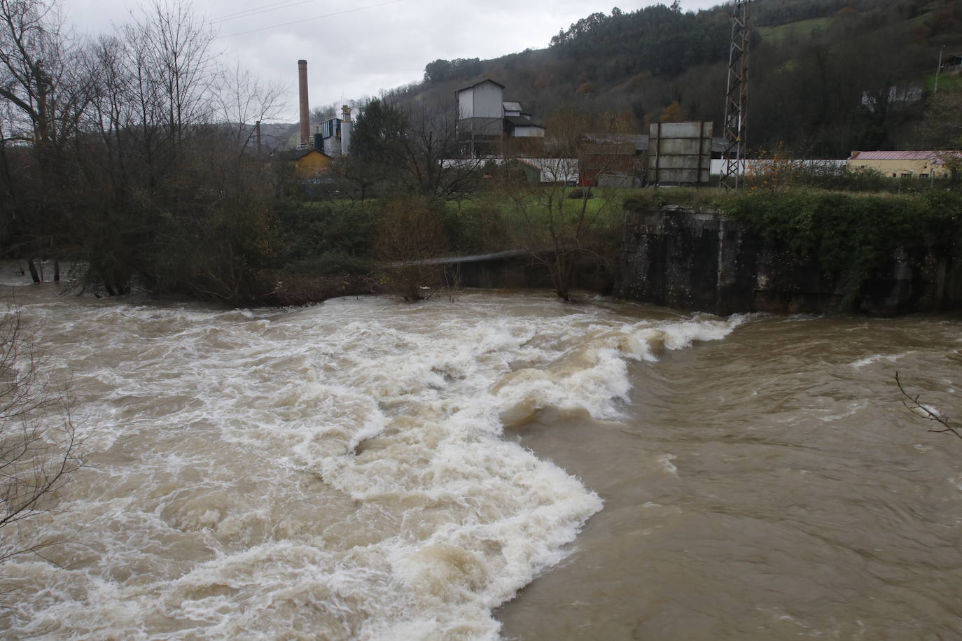 Fotos: Alto caudal en el Nalón, el Trubia y el Nora