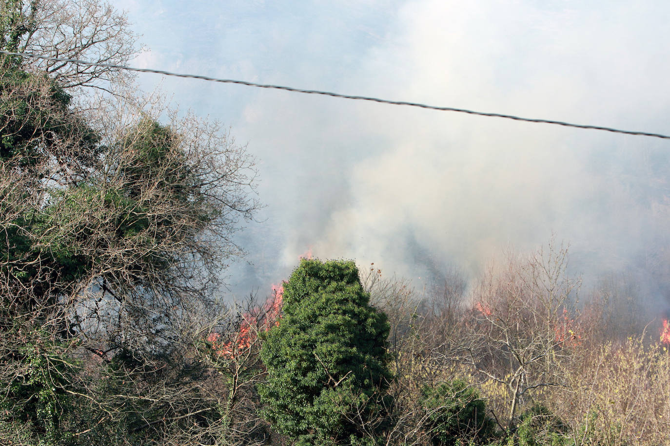 La región ha llegado a sumar un centenar de incendios forestales activos durante el fin de semana. Este lunes los bomberos continuan luchando contra más de cuarenta fuegos 