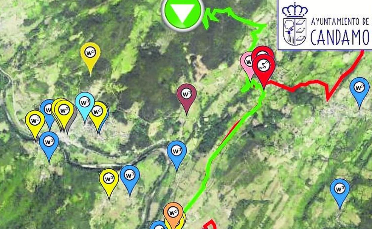 Un mapa de ruta que ofrece el asistente virtual.