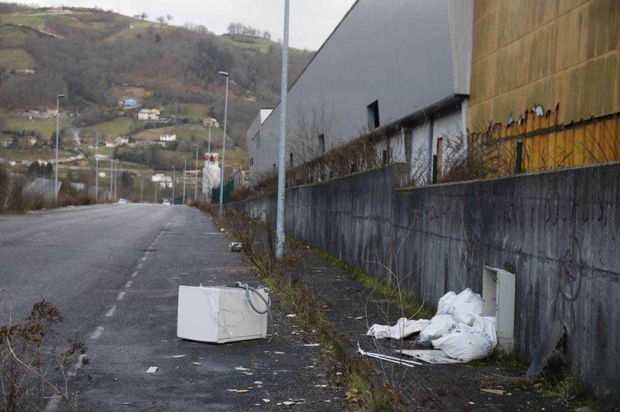 Basura acumulada en una zona del polígono industrial de San Mamés. 