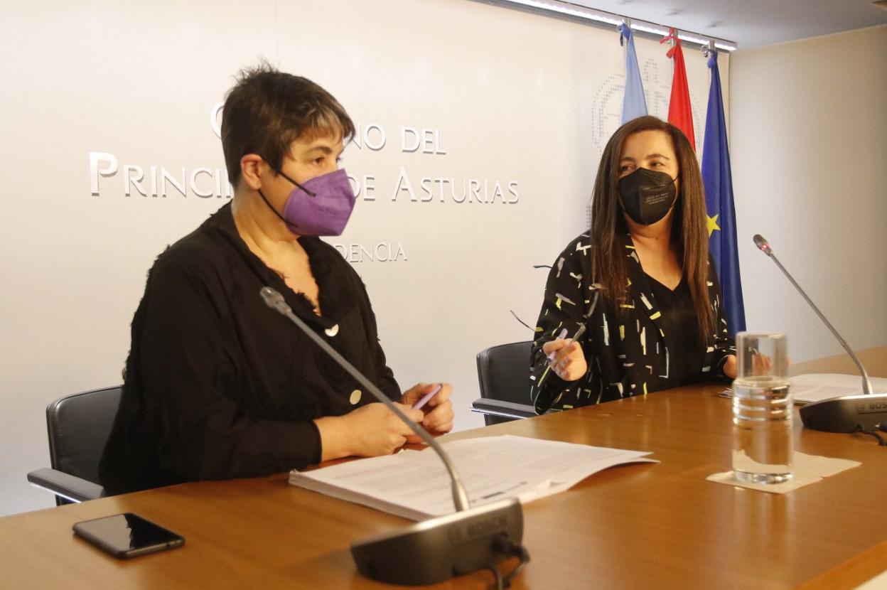 Carmen Castro y Nuria Varela, durante la presentación. 