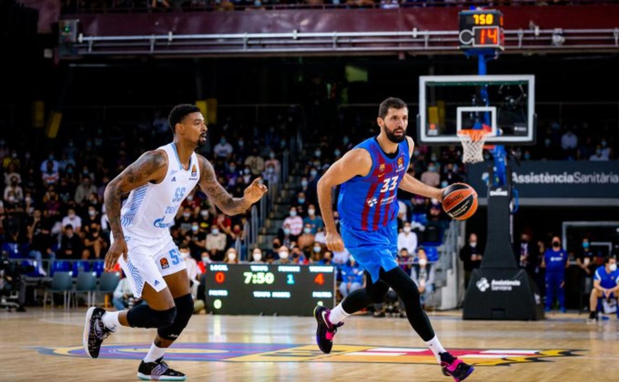 Nikola Mirotic, durante un partido de Euroliga del Barcelona. 