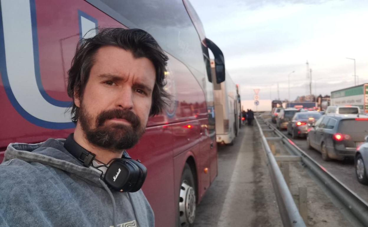 Santiago Alverú, en las inmediaciones de la frontera ucraniana con Polonia. 