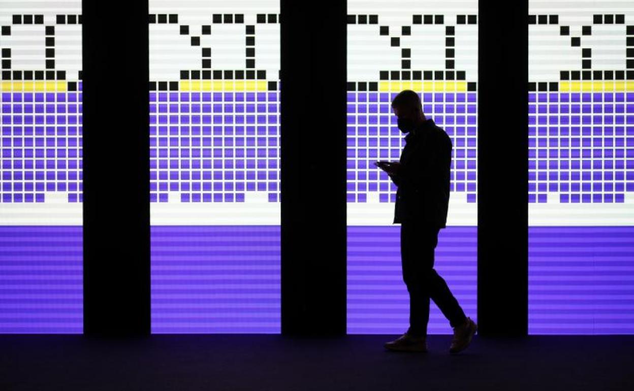 Asistente en el Mobile World Congress.