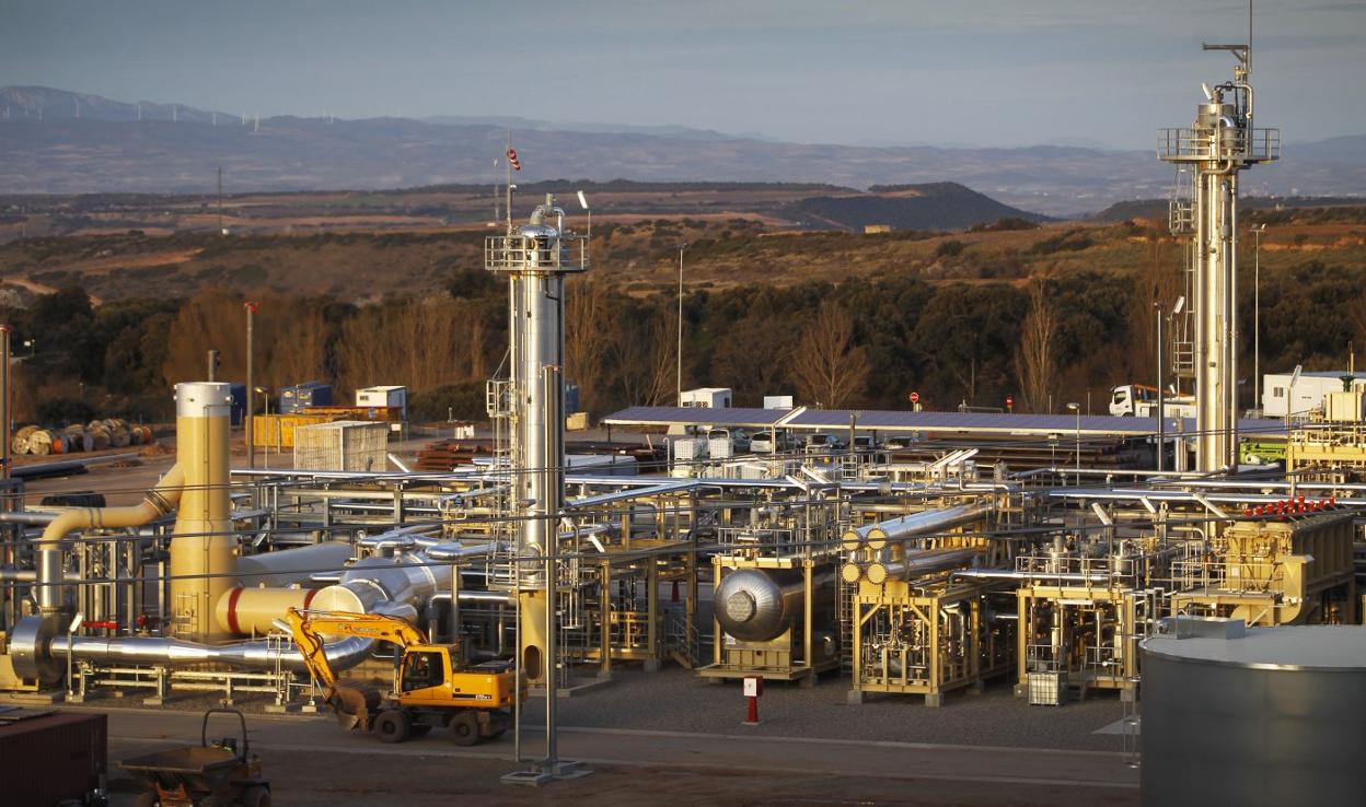 Planta del yacimiento de gas de Sotés, en La Rioja. 