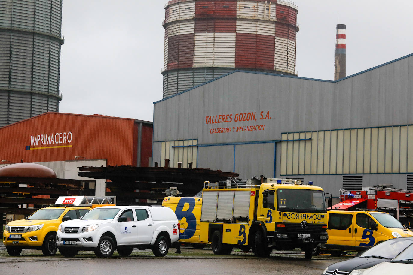 Fotos: Una hipotética fuga de amoniaco en Fertiberia