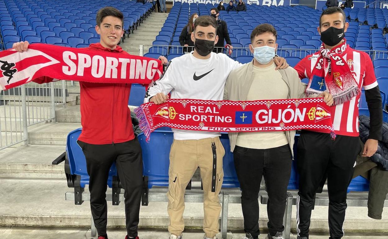 Un grupo de aficionados que viajó a San Sebastián.