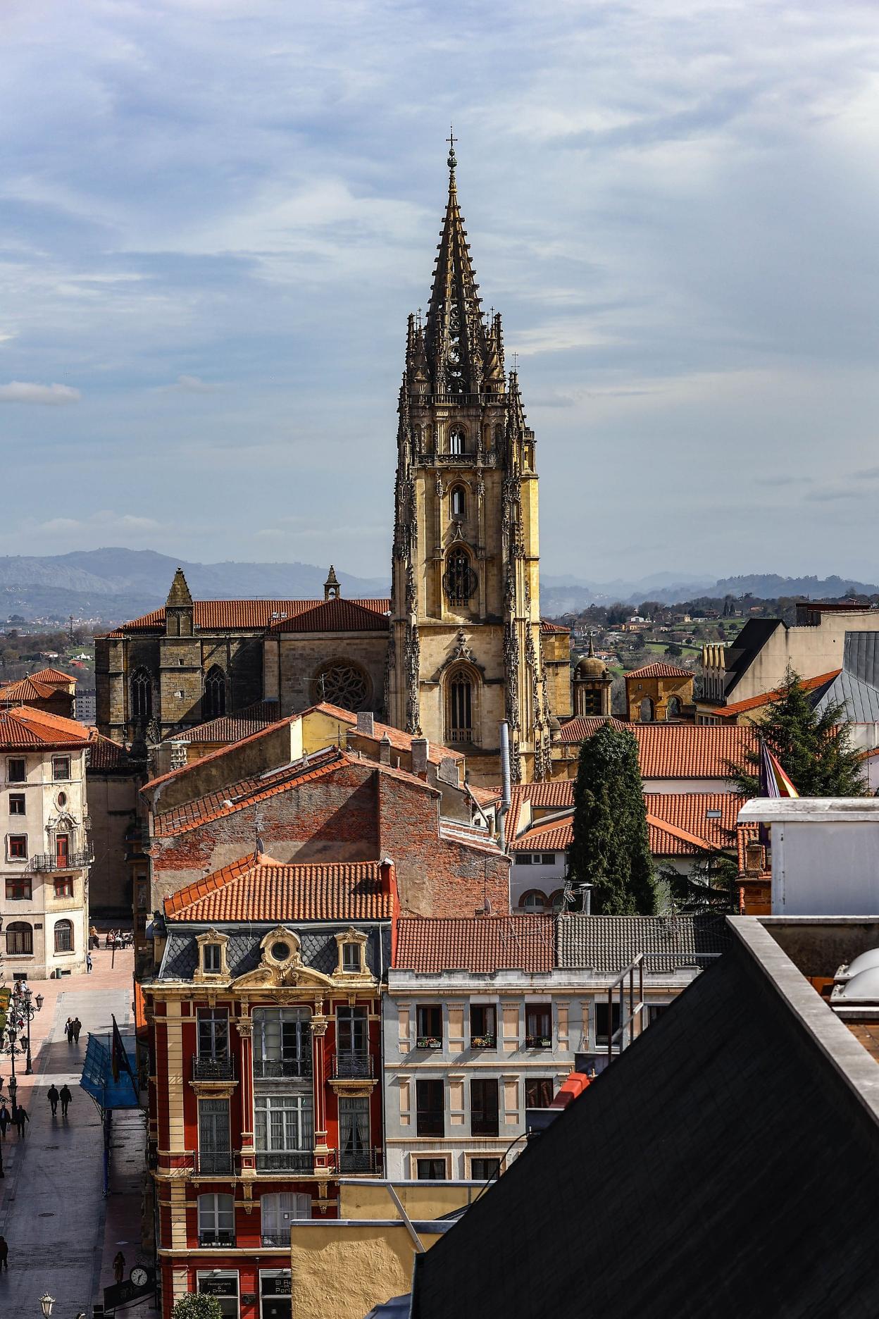 La torre de la Catedral desde una azotea de El Antiguo. 