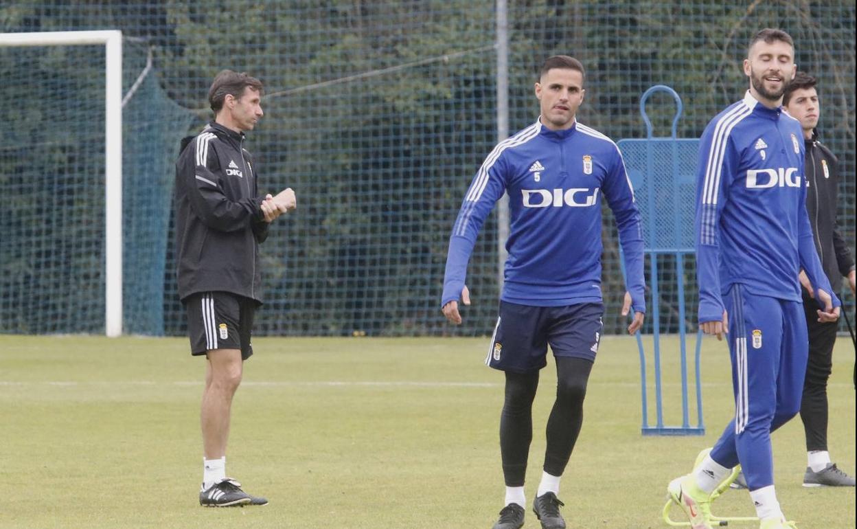 Ziganda, durante el entrenamiento de esta tarde.