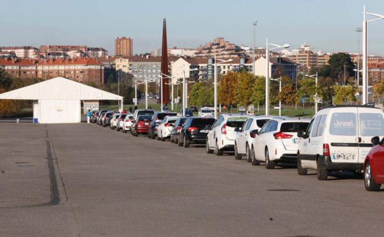 Punto de autocovid situado en Gijón. 