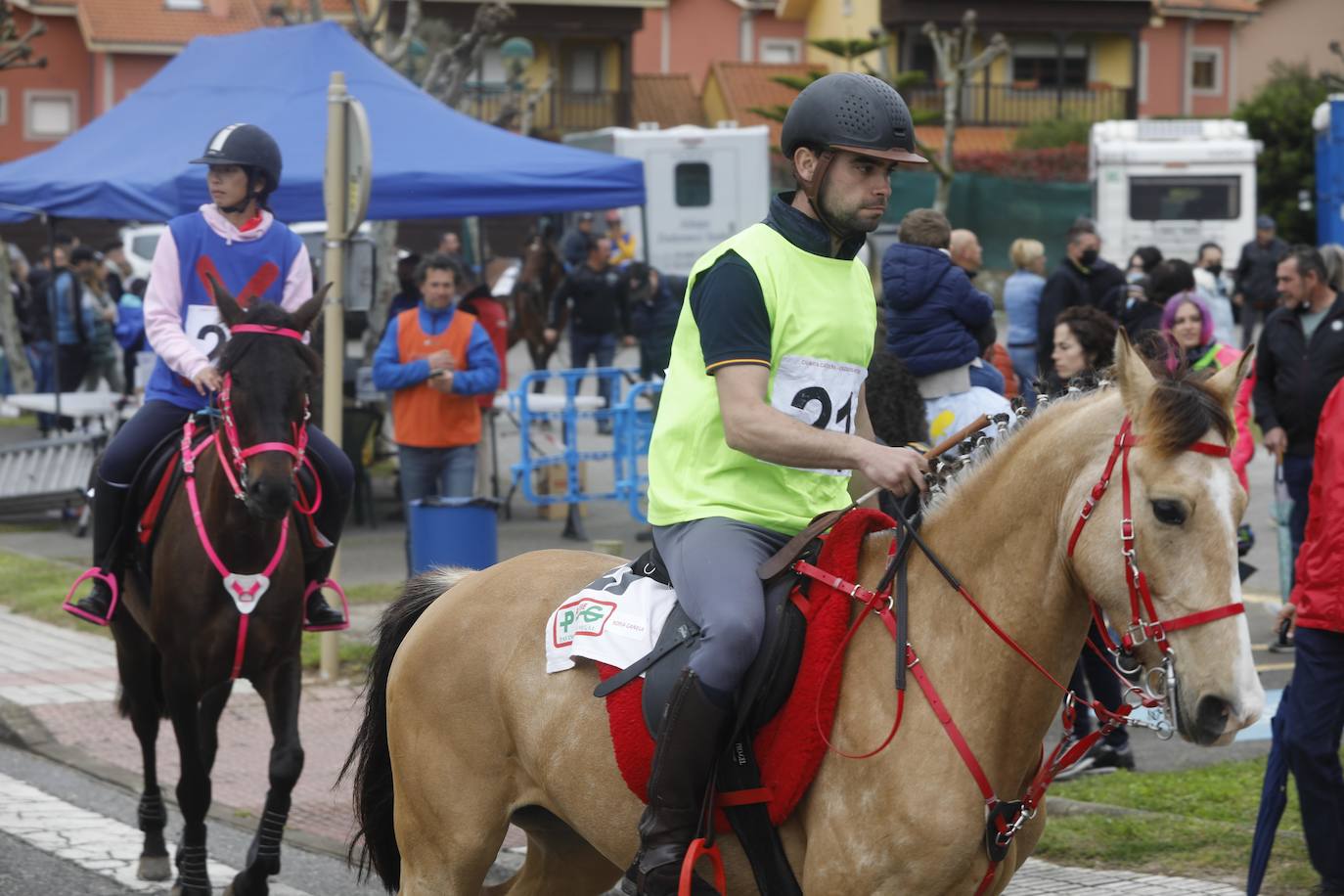 Tras dos años de parón debido a la pandemia, la playa riosellana de Santa Marina vuelve a ser el escenario de la 31 edición de las Carreras de Caballos. Las dos competiciones ecuestres que se celebran este viernes y el sábado cuentan con la participación de más de una treintena de caballos procedentes de Asturias, Galicia, Cantabria y País Vasco. Una prueba hípica de referencia en el norte de España y declarada de interés turístico regional.