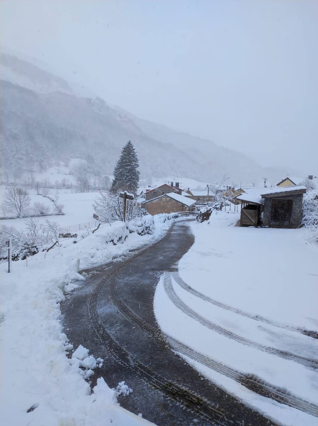 El Principado sufrió este miércoles una notable bajada de las temperaturas y fuertes precipitaciones, que fueron de nieve en la cordillera, lo que ocasionó problemas en las carreteras de la red secundaria de la región.