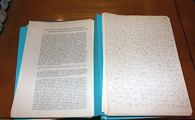 Debates de la asamblea redactora del Estatuto. A máquina y con taquigrafía.