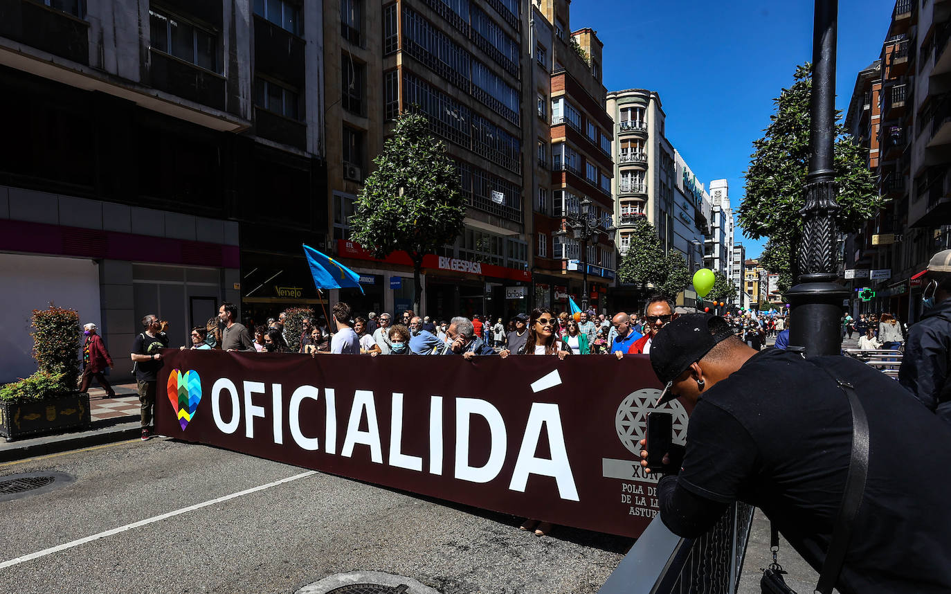 Más de dos mil personas claman por la oficialidad en Oviedo. Los partidos políticos presentes se dividieron entre aquellos que creen que habrá que esperar a la próxima legislatura y los que defienden que aún se está a tiempo