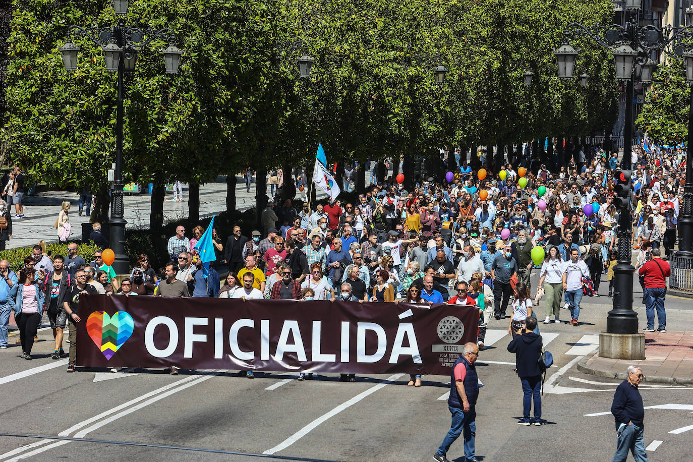 Más de dos mil personas claman por la oficialidad en Oviedo. Los partidos políticos presentes se dividieron entre aquellos que creen que habrá que esperar a la próxima legislatura y los que defienden que aún se está a tiempo