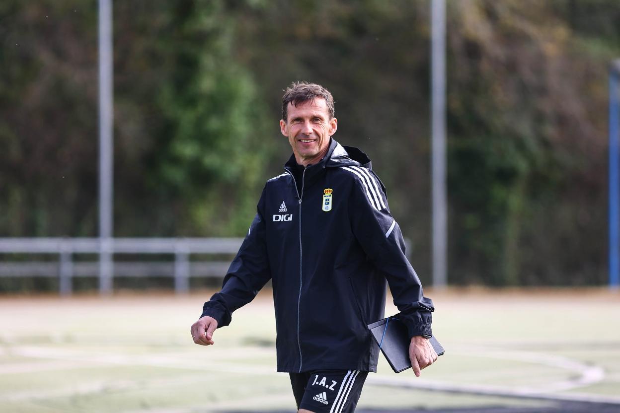 José Ángel Ziganda, antes de un entrenamiento. 