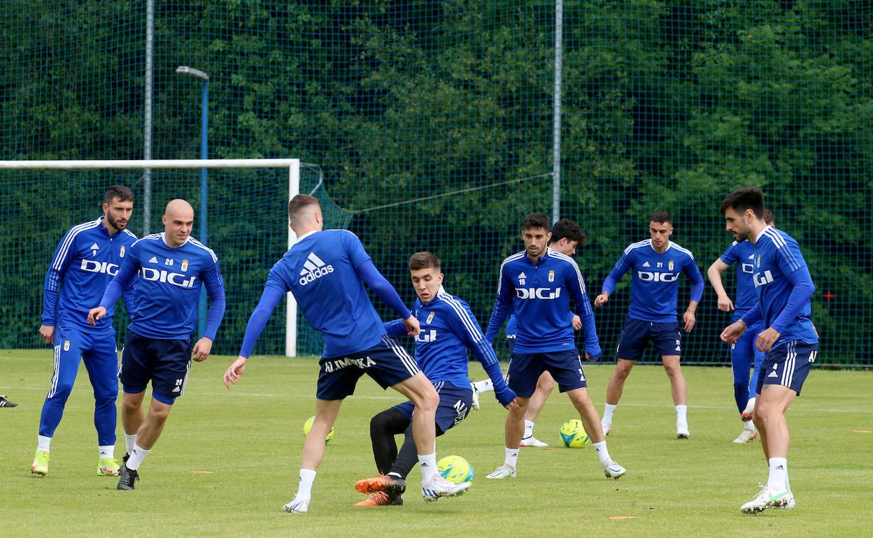 Un entrenamiento del Real Oviedo 