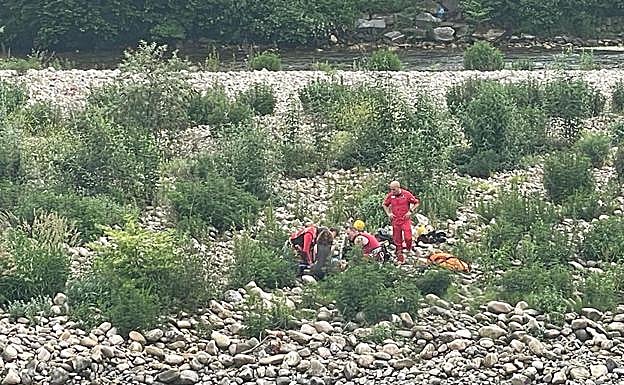 Rescate en el río Narcea. 