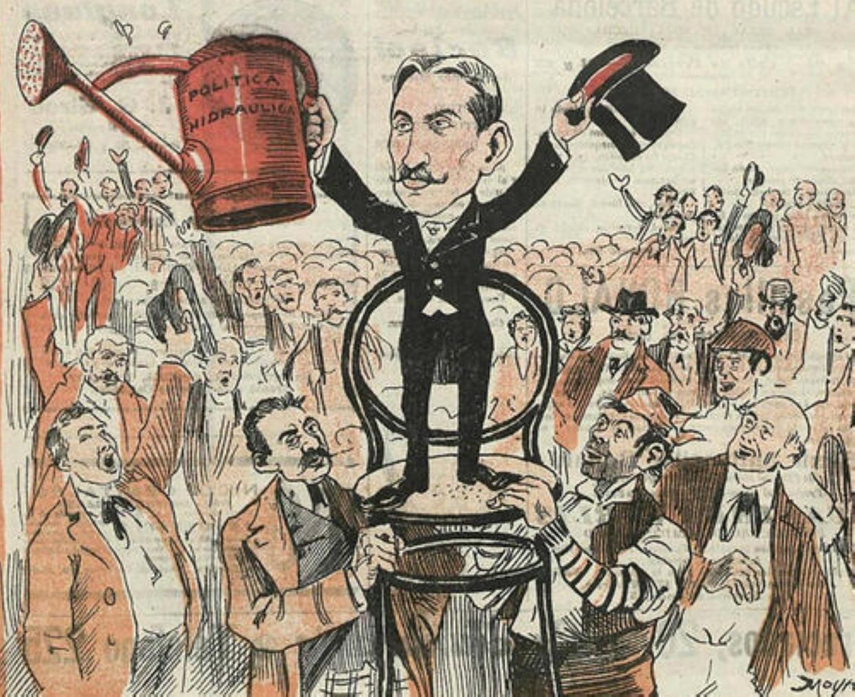 Viñeta basada en los postulados de Kneipp. ¡Política hidráulica!