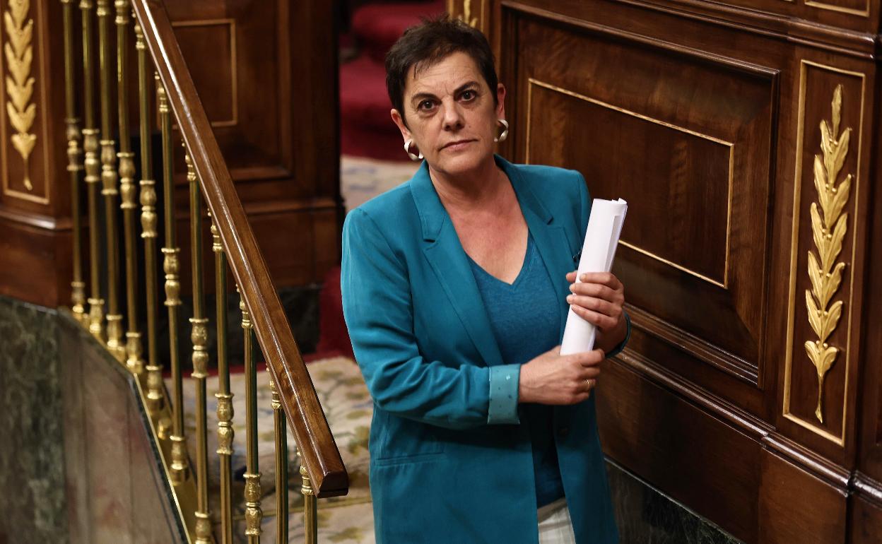 La portavoz de EH Bildu en el Congreso, Mertxe Aizpurua, en una sesión plenaria, en el Congreso de los Diputados, a 26 de mayo de 2022, en Madrid