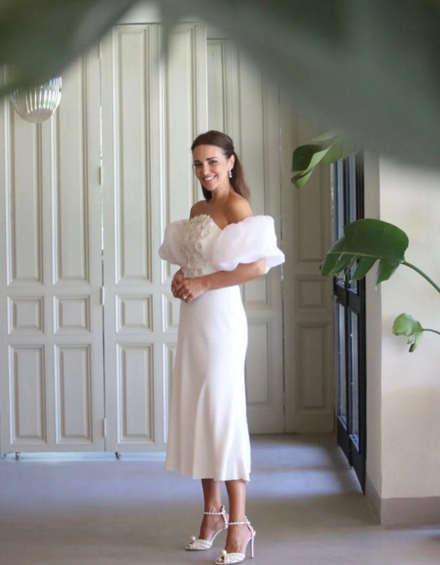 La asturiana eligió un vestido de Claro Couture y zapatos Jimmy Choo.