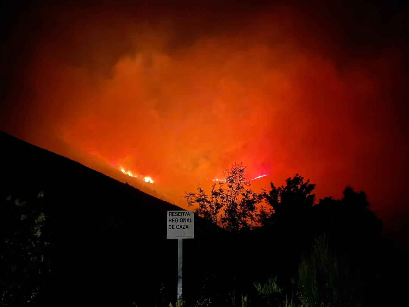 El fuego en Zamora permanece activo y de nivel 2, pero a primera hora de este sábado presentaba menos virulencia, después de una noche dura y de intenso trabajo