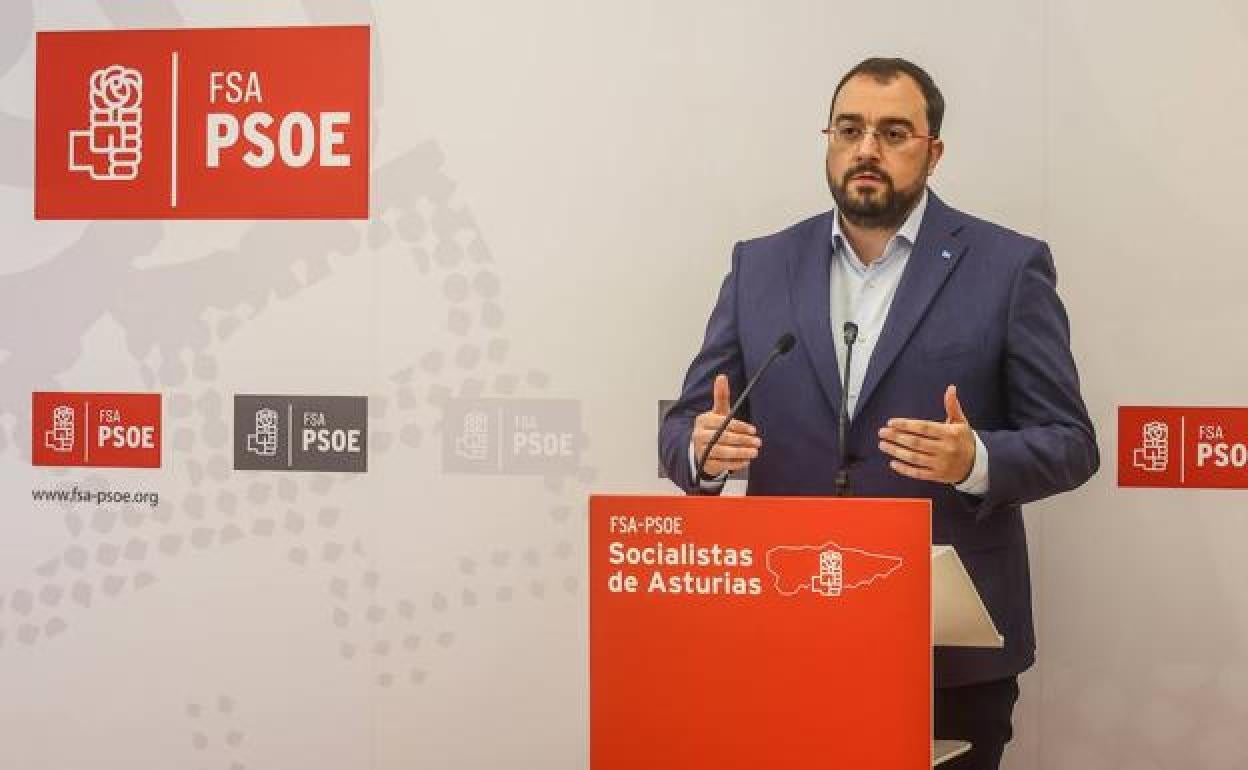 Adrián Barbón durante una reciente reunión de la ejecutiva de la FSA-PSOE.