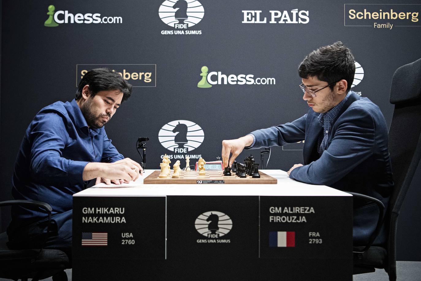 Nakamura en su enfrentamiento con Firouzja.