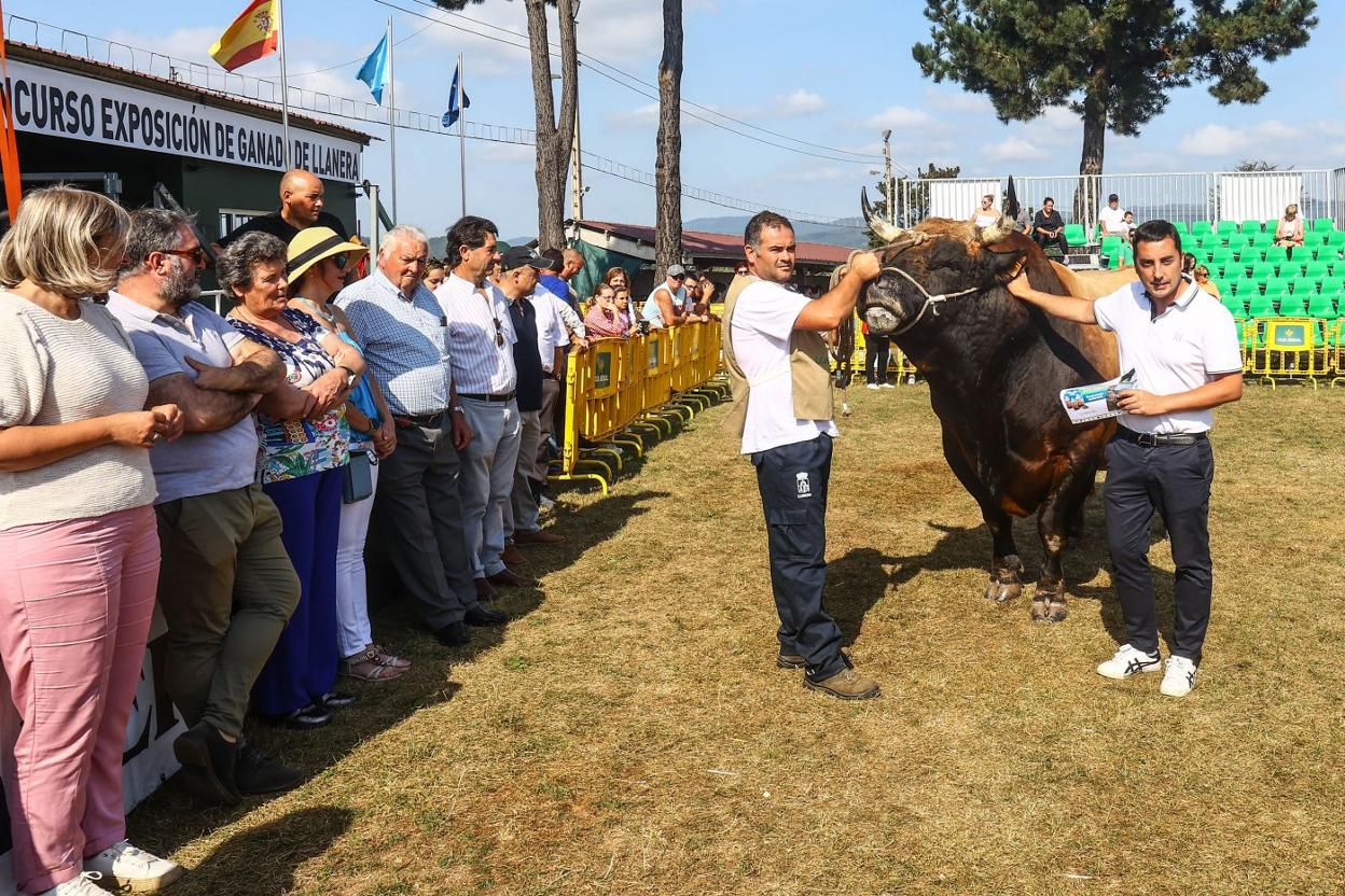 El alcalde de Llanera, Gerardo Sanz, hizo entrega de varios premios durante la clausura del concurso exposición de ganado de Llanera . 