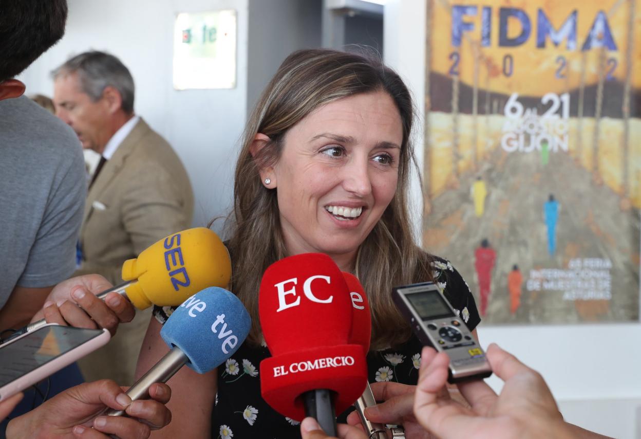 María Calvo, ayer, en la Feria de Muestras. 