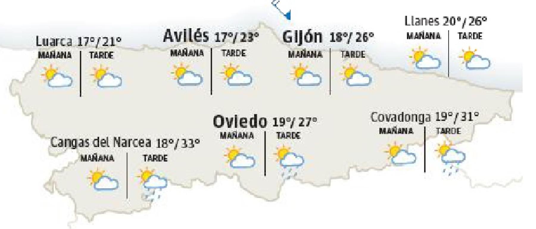 El tiempo en Asturias. 