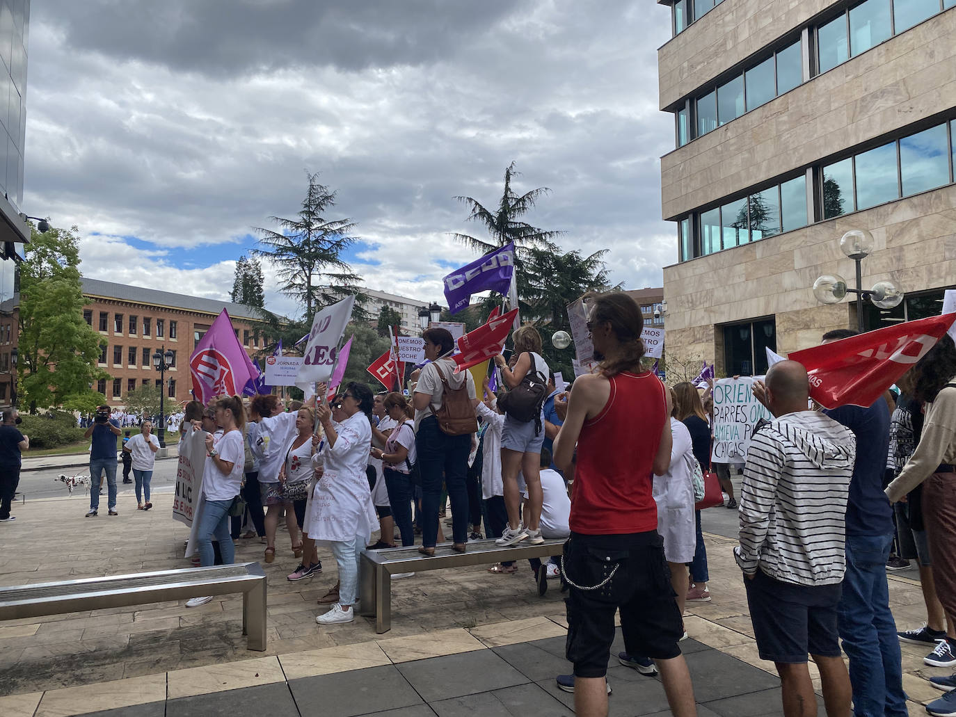 Fotos: La plantilla ayuda a domicilio toma las calles de Oviedo por un «convenio digno»